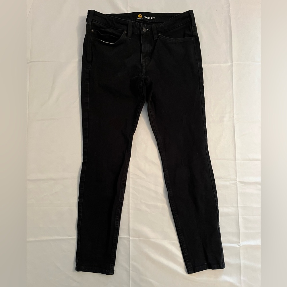 Carhartt Black Slim Fit Canvas Utility Pants | Streetwear Core
